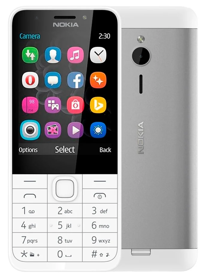 Телефон Nokia 230, серебристый